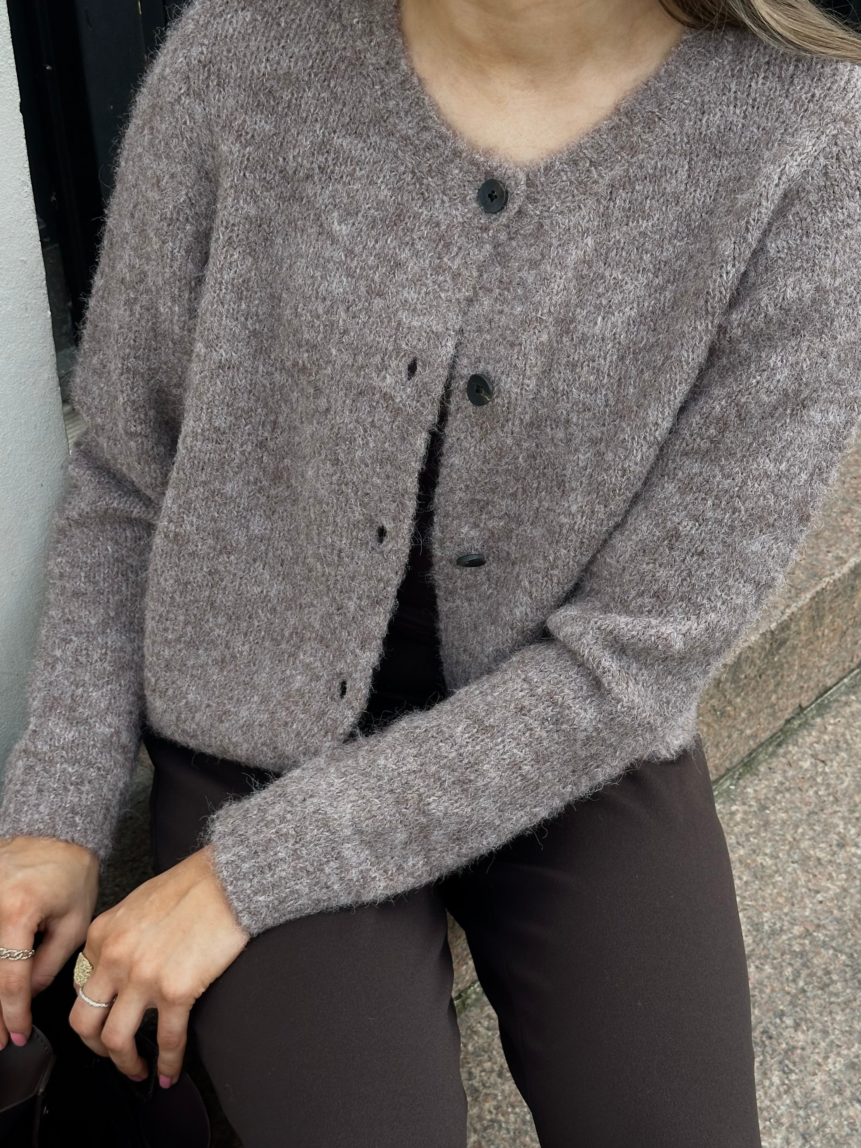 VMNOVAH Knit Cardigan - Brown Lentil